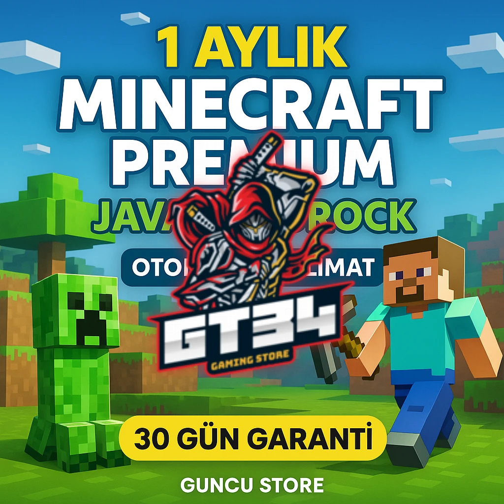 🎮 1 Aylık Minecraft Premium Hesap (JAVA + BEDROCK) | Otomatik Teslimat 🎮